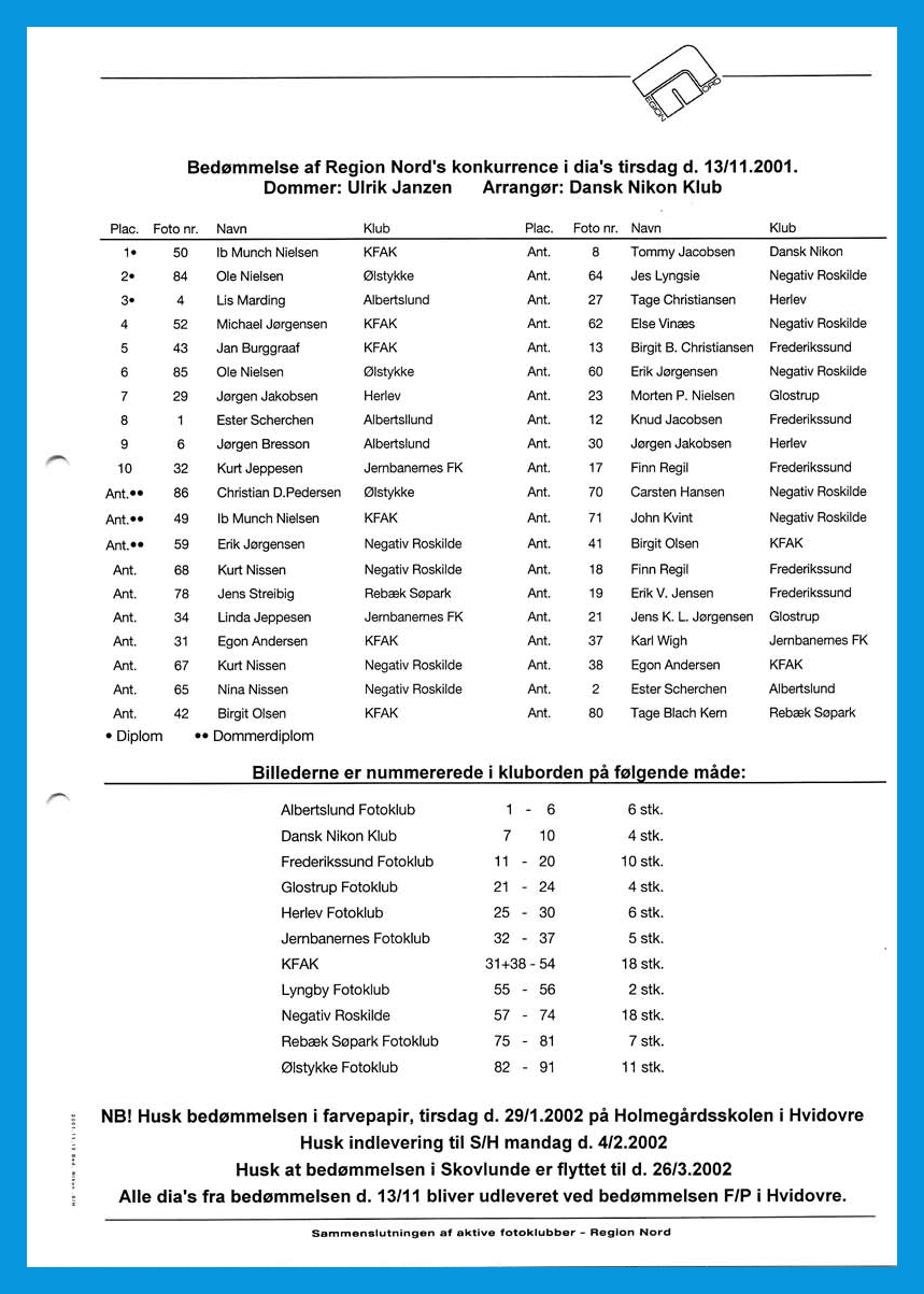 resultat dias 13 11 2001