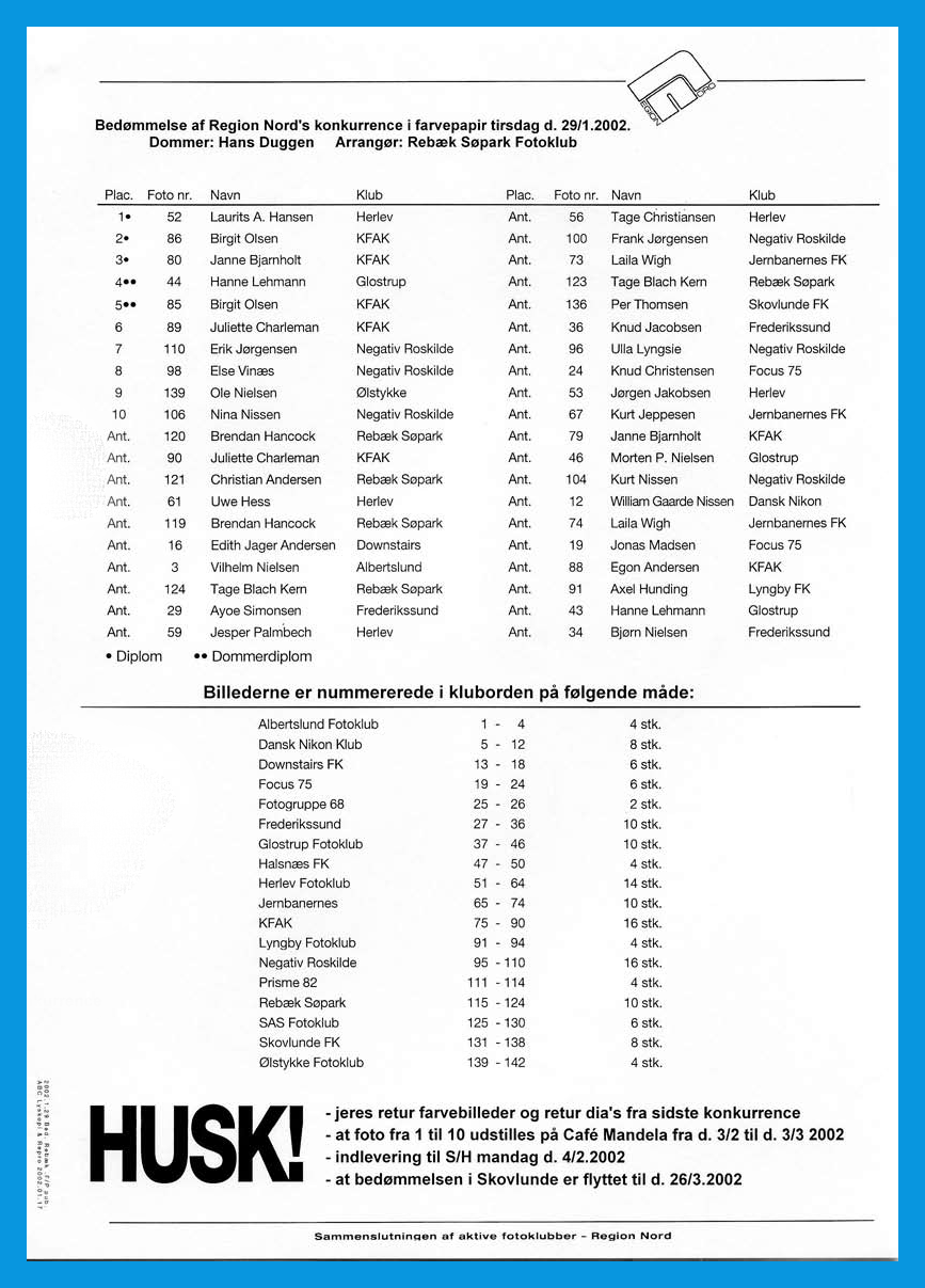 resultat farvepapir 29 01 2002